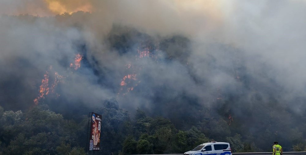 Bolu'da orman yangını: Karayolu ulaşıma kapatıldı - 2