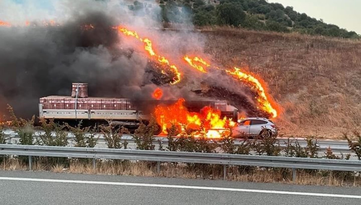 Balıkesir'de korkunç kaza: Alev topuna dönen araçtan yaralı kurtuldu