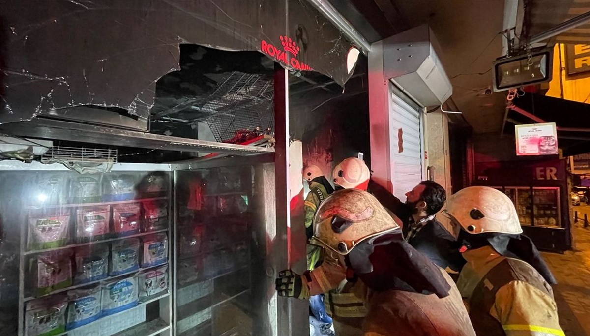 Evcil hayvan mağazasında yangın