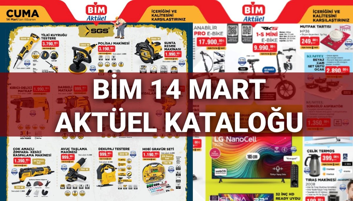 BİM Aktüel kataloğu 14 Mart: BİM markete çapa makinesi, matkap seti, elektrikli bisiklet ve basamak merdiven geliyor BİM Aktüel kataloğu 14 Mart: BİM markete çapa makinesi, matkap seti, elektrikli bisiklet ve basamak merdiven geliyor