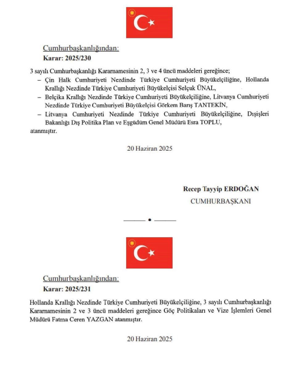 Dört ülkeye yeni büyükelçi atandı - 1