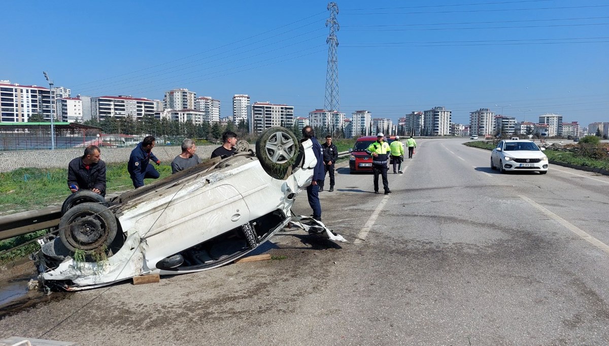 Samsun'da otomobil takla attı: 1 yaralı