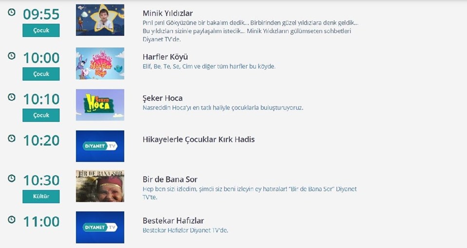 Diyanet TV canlı Yaz Kur'an Kursları  başladı (Diyanet TV yayın akışı 2020) - 2