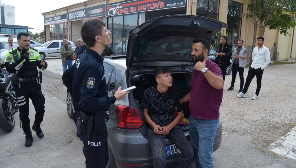 Polisten kaçan sürücü çocuk çıktı