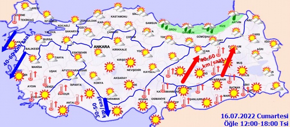 16 Temmuz'da hava durumu nasıl olacak? Meteoroloji'den sağanak ve rüzgar uyarısı - 3