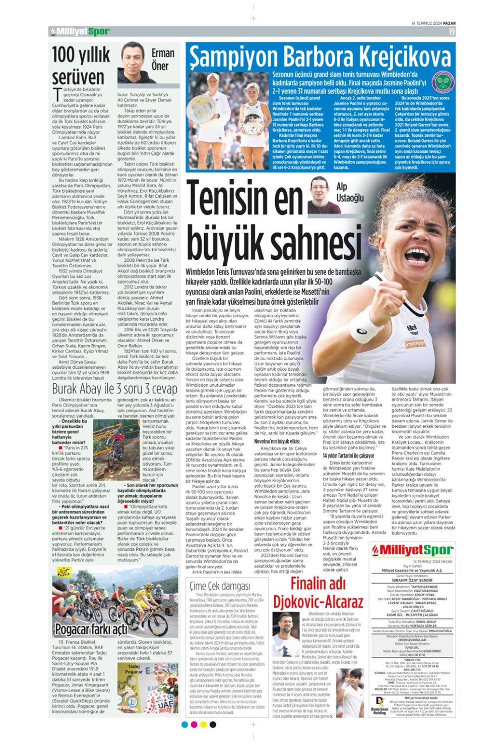 "Devlerle yarışa girdi: Hedef Felix" (14 Temmuz 2024 spor manşetleri) - 23