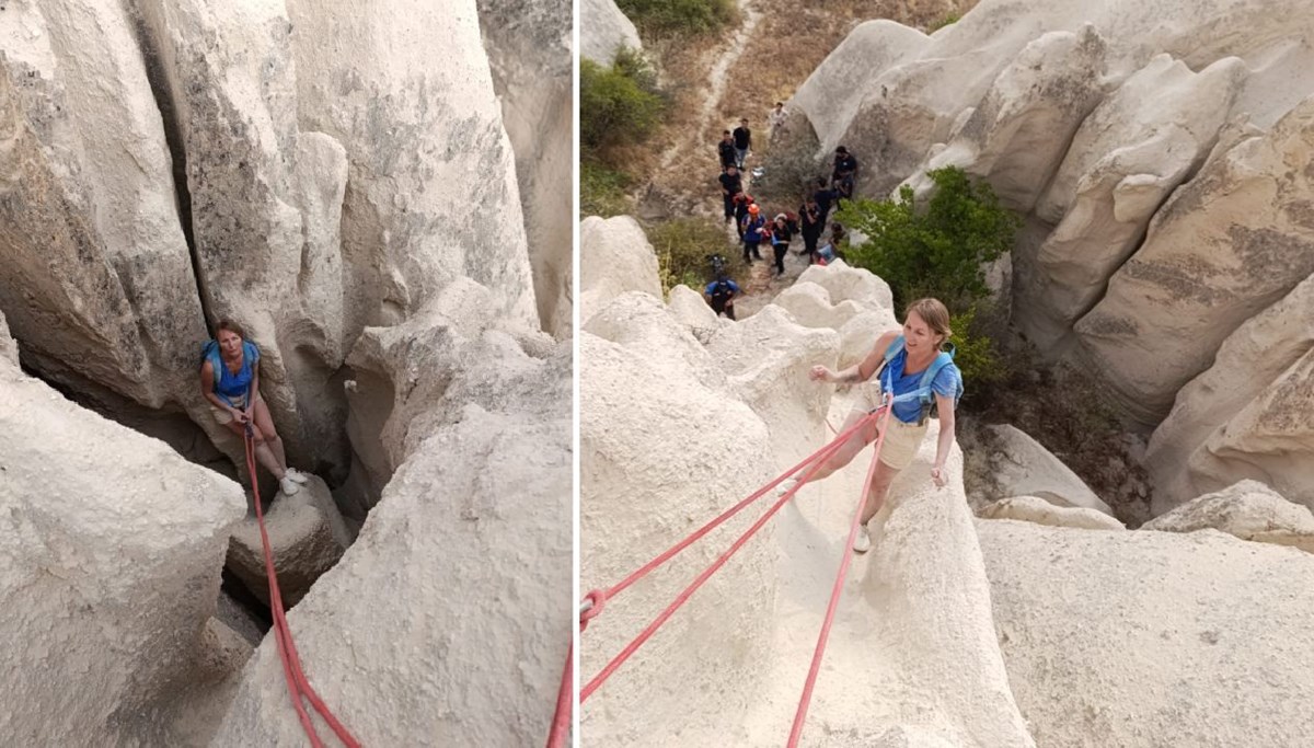 Vadide mahsur kalan turist kurtarıldı