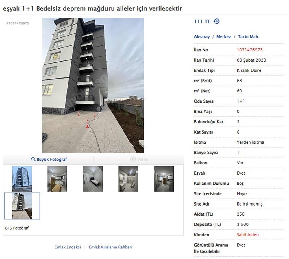 Kiralık evler depremzedeler için ücretsiz ilana dönüştü - 4