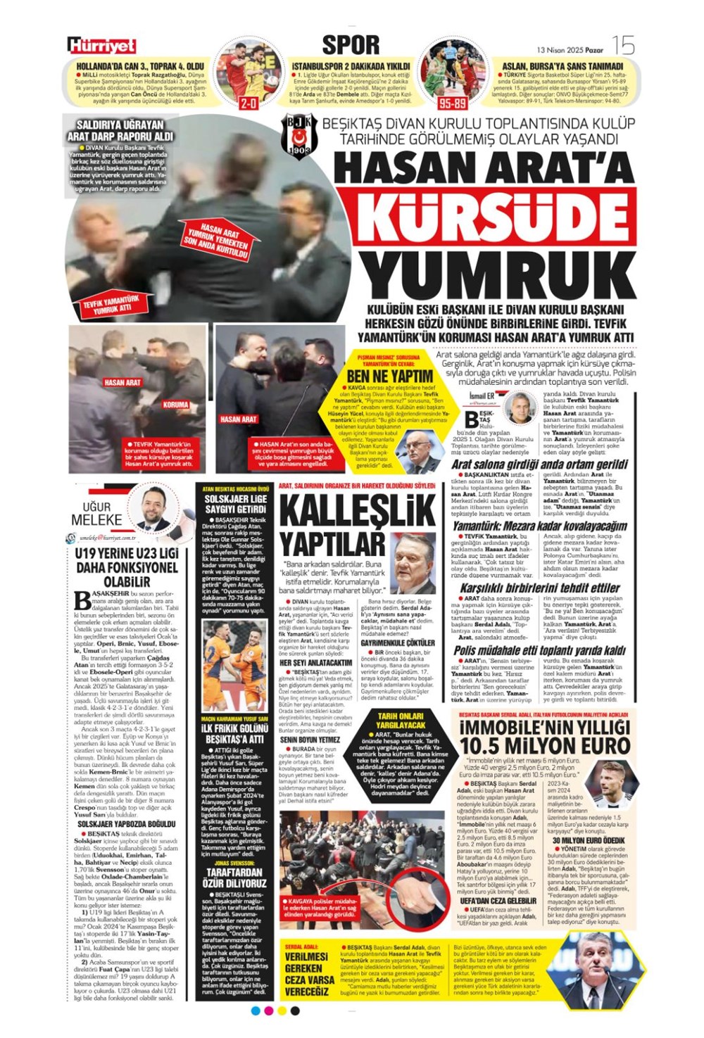 "Kartal ağır yaralı" (13 Nisan 2025 spor manşetleri) - 20