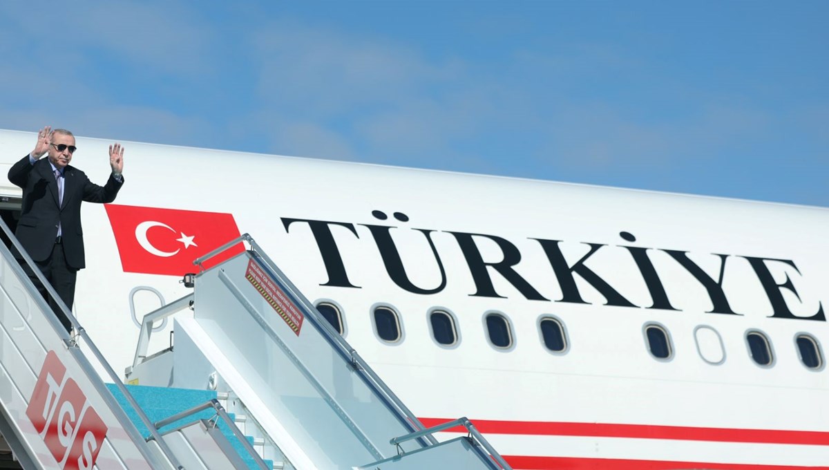 Cumhurbaşkanı Erdoğan'ın uçağı pisti pas geçti, sonra indi