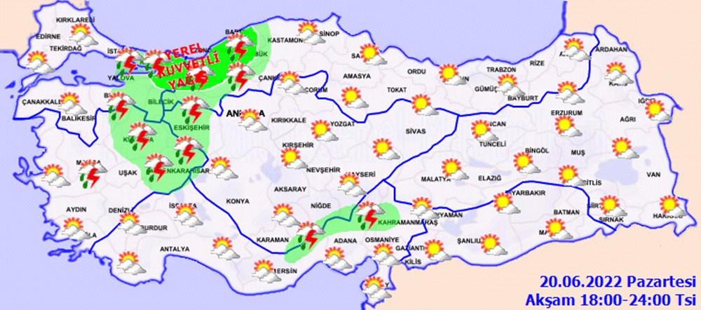 Meteoroloji uyardı: Gök gürültülü sağanaklara dikkat! (20 Haziran 2022 hava durumu) - 10