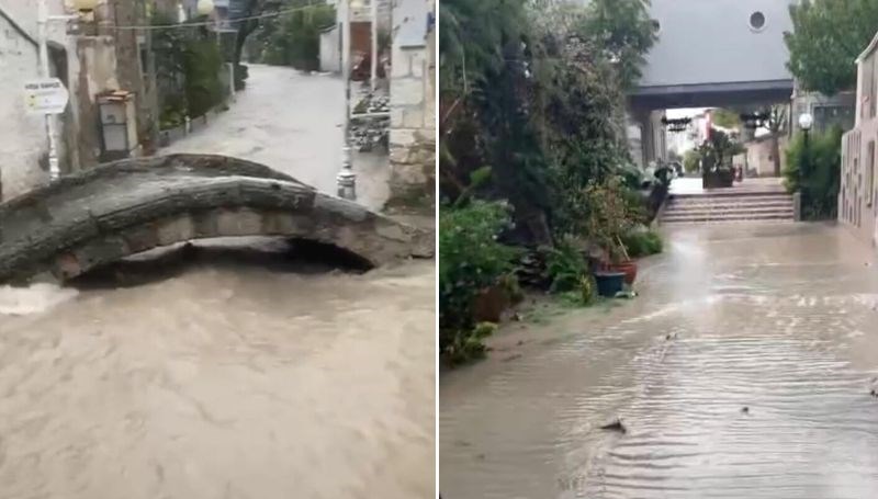 Çeşme'de sağanak etkili oldu: Alaçatı'da ev ve iş yerlerini su bastı