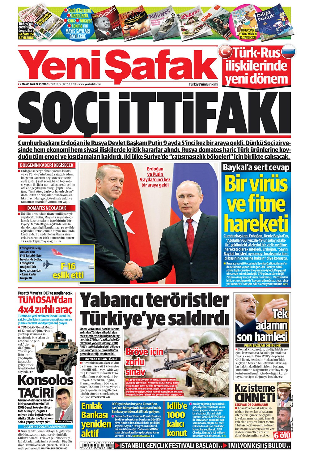 Günün gazete manşetleri 4 Mayıs 2017 Son Dakika Türkiye Haberleri