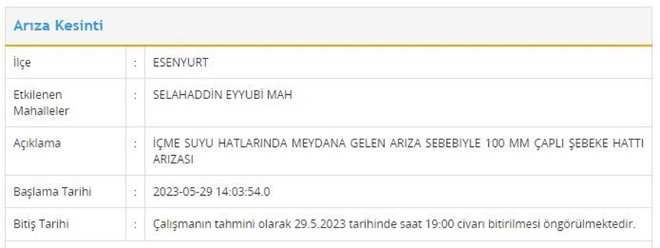 Sular ne zaman gelecek? İSKİ 29 Mayıs tarihli su kesintisi programı - 5