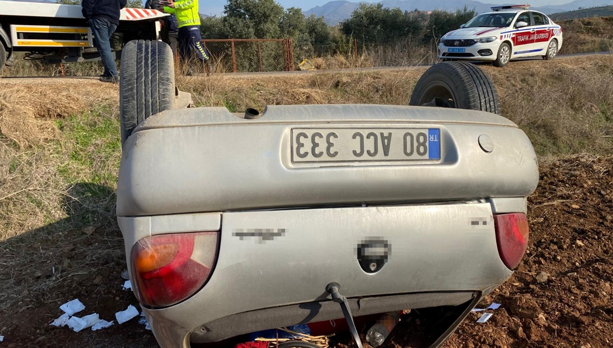 Osmaniye’de kontrolden çıkan otomobil takla attı: 2 yaralı