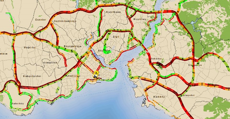 İstanbul'da trafik yoğunluğu yüzde 90'a ulaştı! - 1