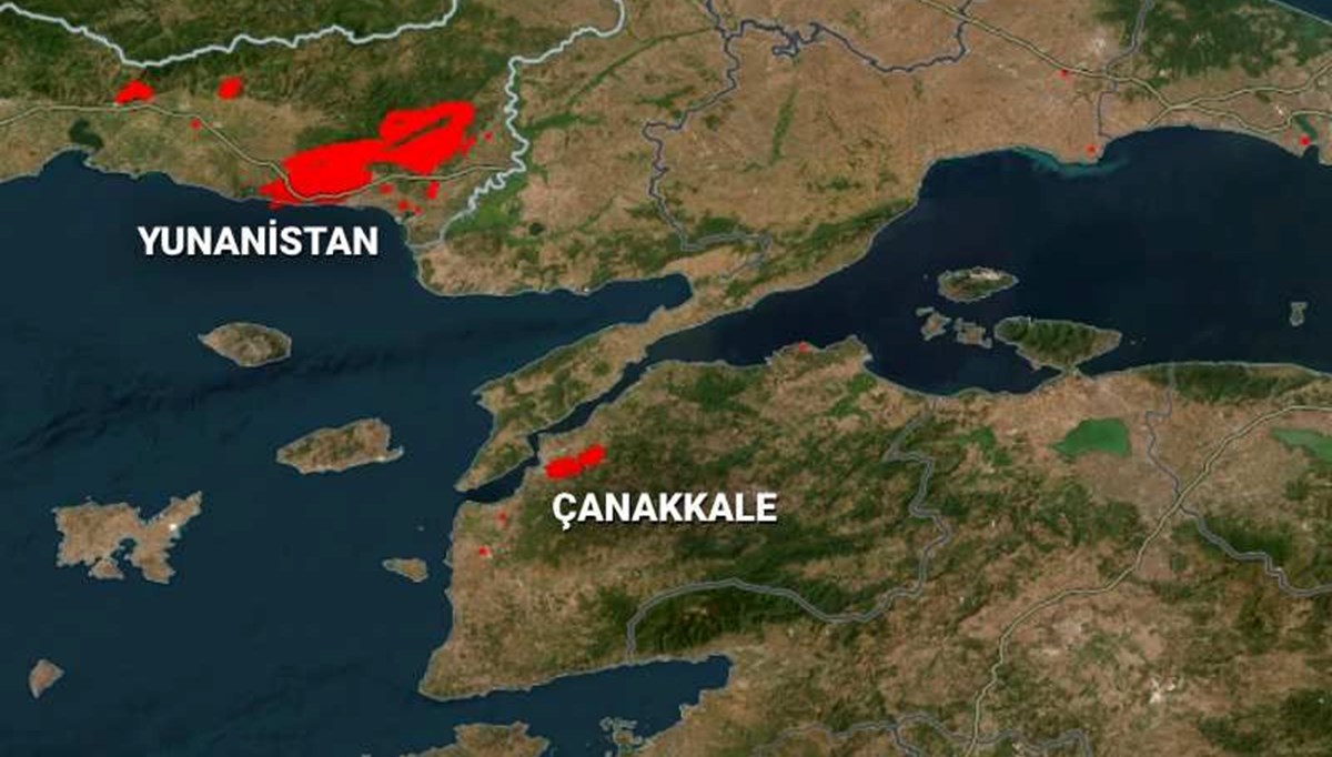 Büyük Çanakkale yangını NASA haritasında