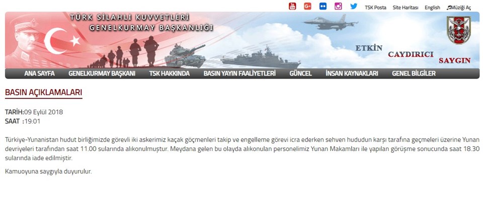 Yunanistan sınırında iki Türk askerine gözaltı - 1