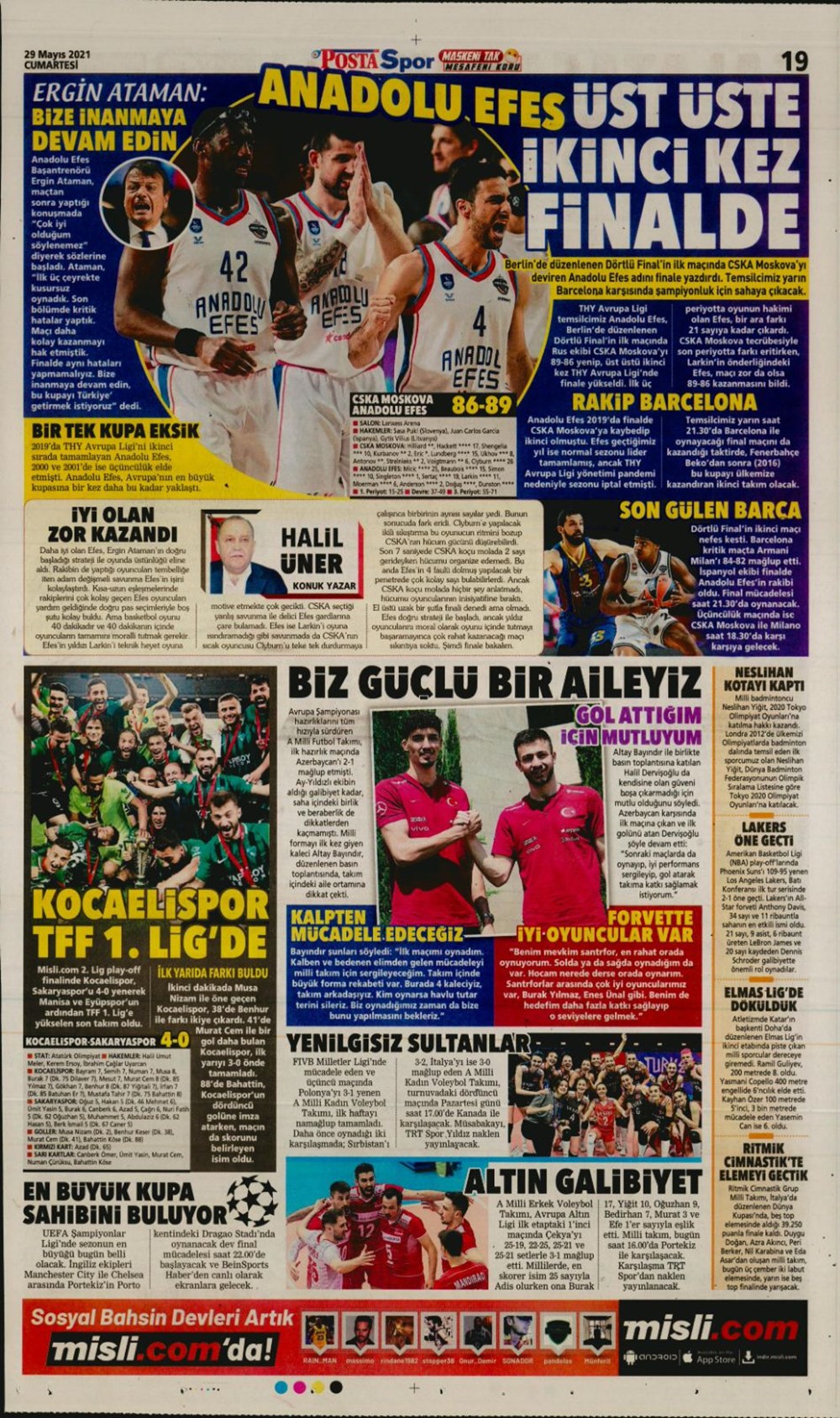 Günün spor manşetleri (29 Mayıs 2021) - 14