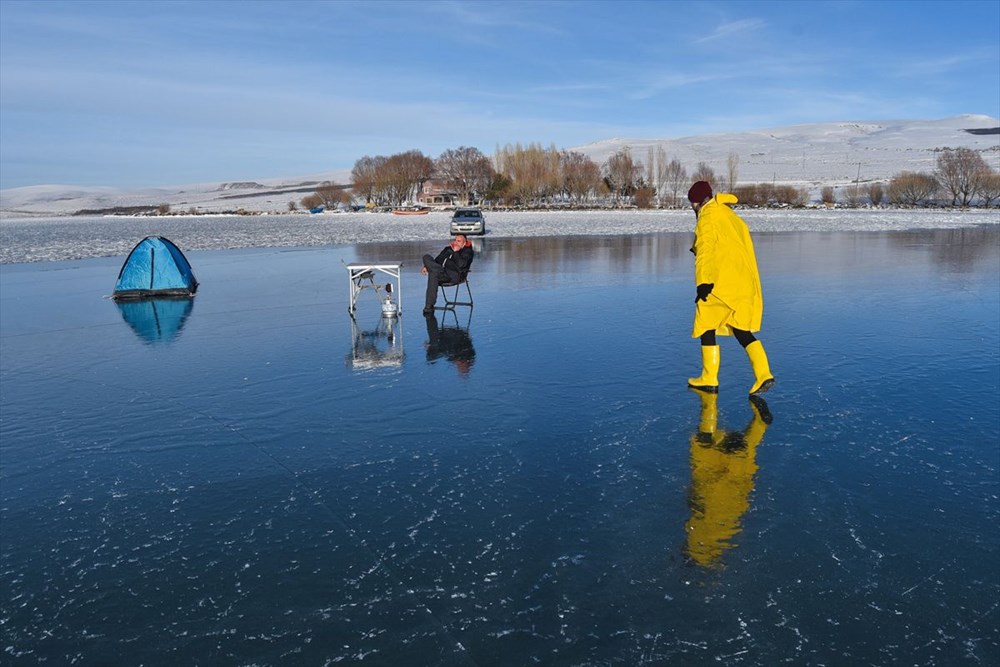 Çıldır Gölü'nde masalsı kış güzelliği - 5