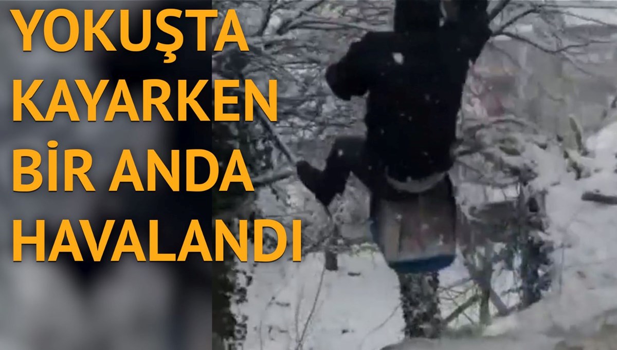Kızakla kayarken az kalsın canından oluyordu