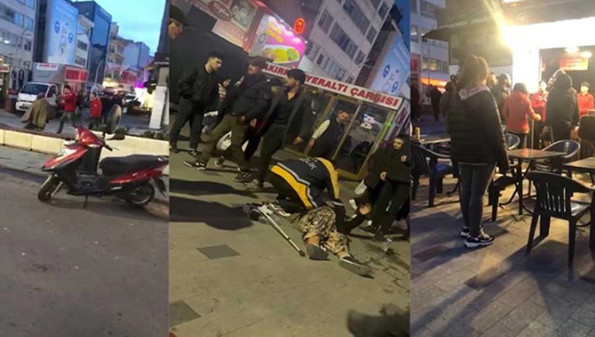 İstanbul'da koltuk değnekli yaşlı kadını ittirerek yere düşürdü İstanbul'da koltuk değnekli yaşlı kadını ittirerek yere düşürdü