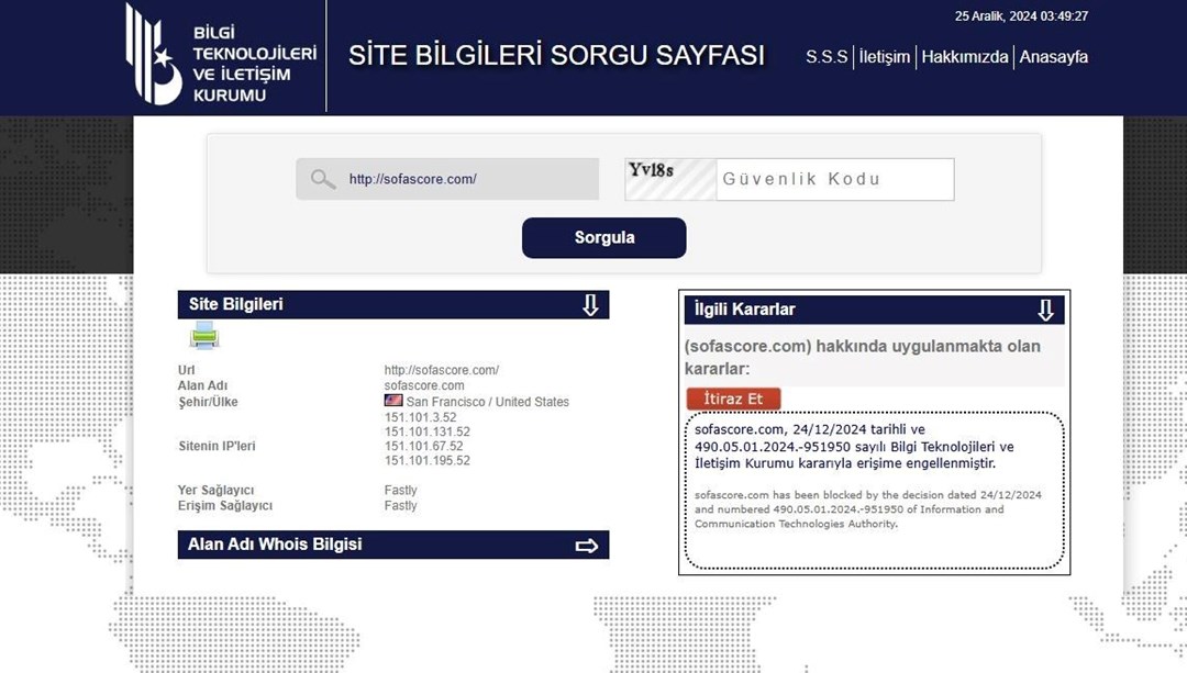 Sofascore’a erişim engeli getirildi: "Yasadışı bahis terör finansmanında kullanılabilir"