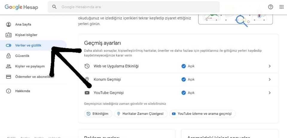 Google arama geçmişi Google hesabından nasıl temizlenir? - 2