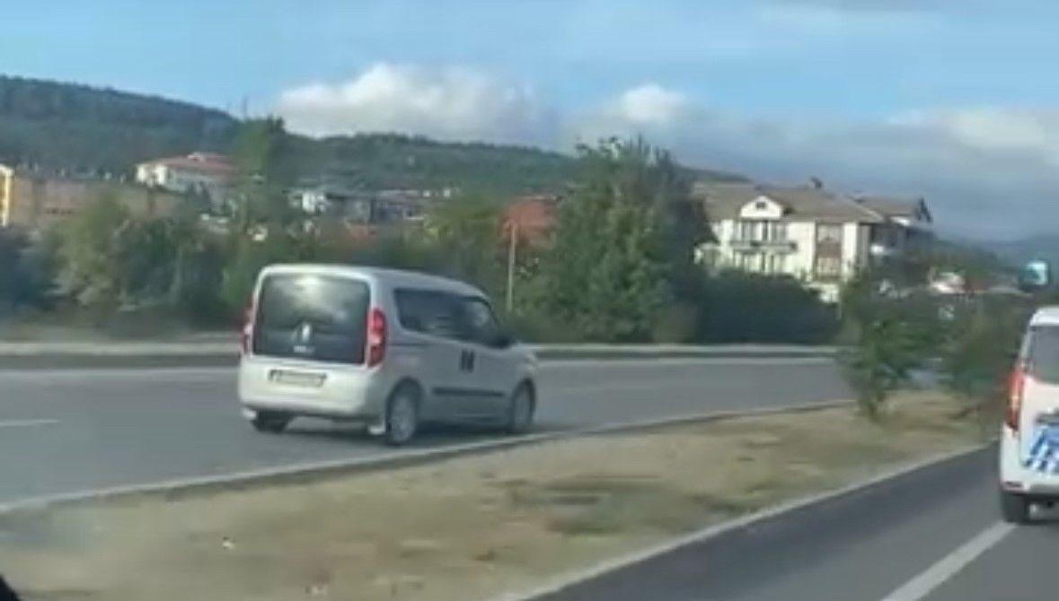 Bolu’da ters şeritte tehlikeli yolculuk