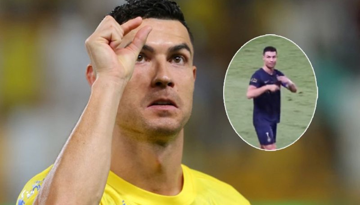 Ronaldo'dan 'Bu hakemi değiştirin' hareketi Ronaldo'dan 'Bu hakemi değiştirin' hareketi