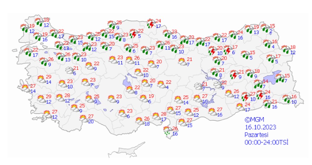 12 il için kuvvetli yağış ve toz taşınımı uyarısı (Bu hafta hava nasıl olacak?) - 11