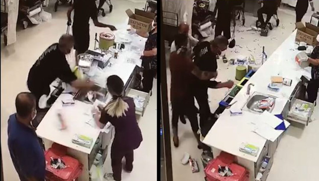 Acil servise alkollü geldi: Hemşire masasını dağıttı