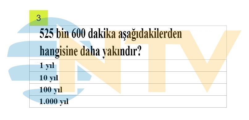 Ustun Zekalilar Testinden Matematik Sorulari Ntv