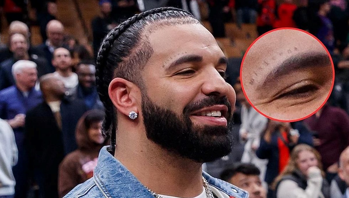 Drake yüzüne dövmeyle miskin yazdırdı Drake yüzüne dövmeyle miskin yazdırdı