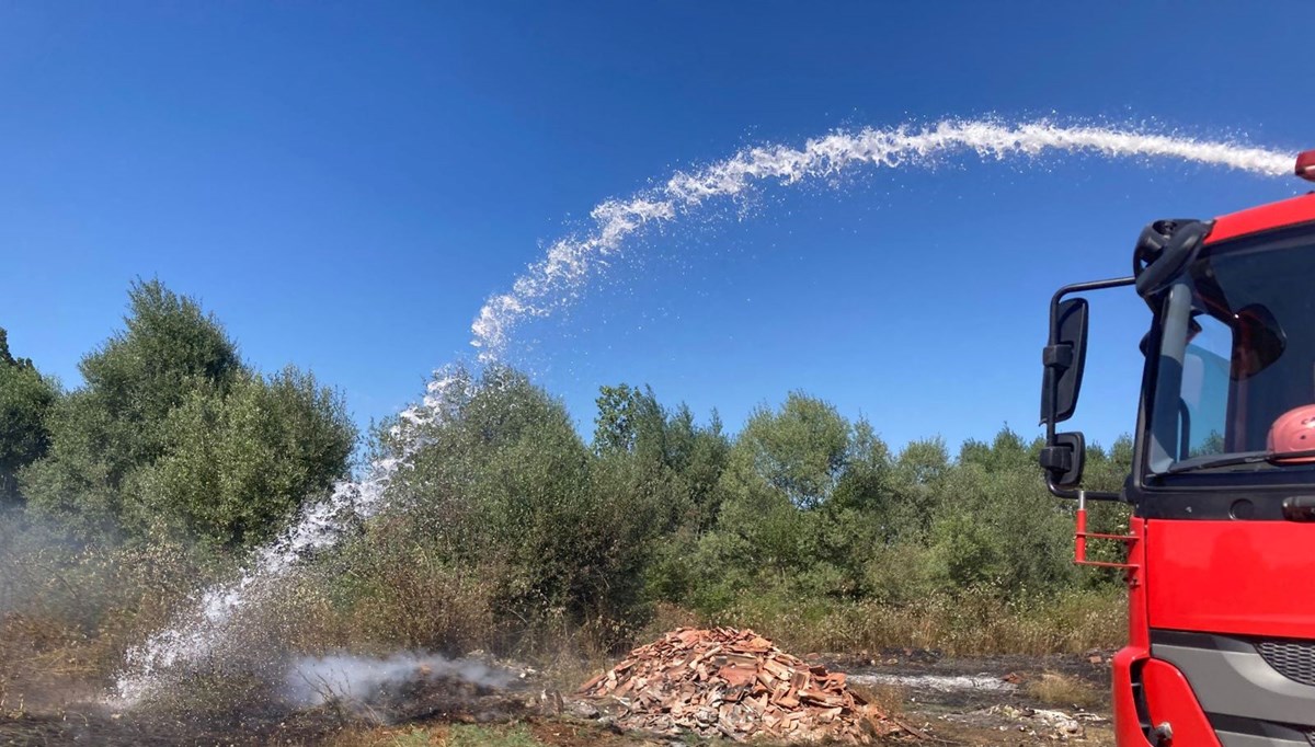 Kavak’ta ot yangını korkuttu