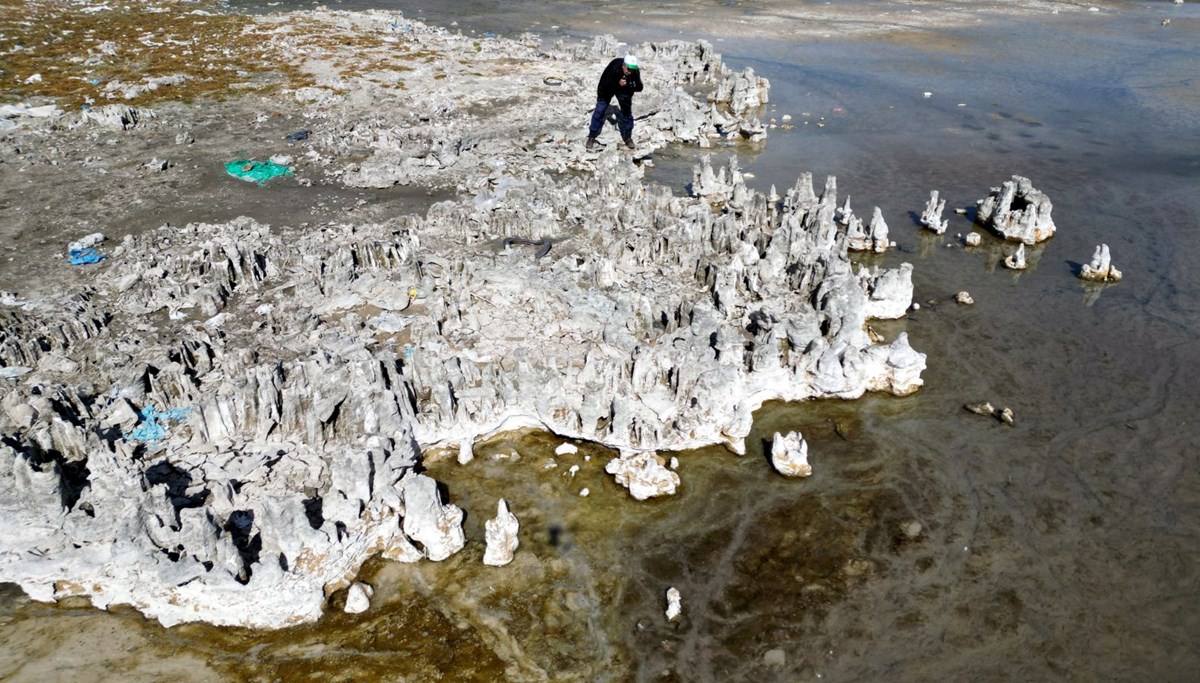 Van Gölü'nün çekilmesiyle ortaya çıktı: ''Peribacalarını anımsatıyor''