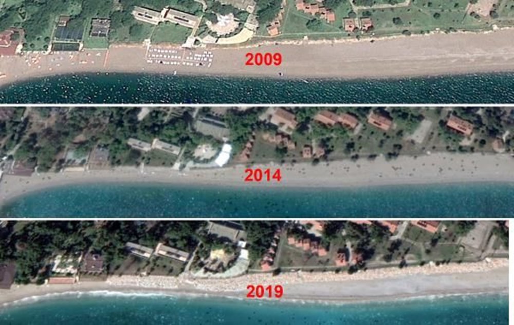 Konyaaltı Sahili 60 yılda 35 metre eridi, bir havluluk yer kaldı