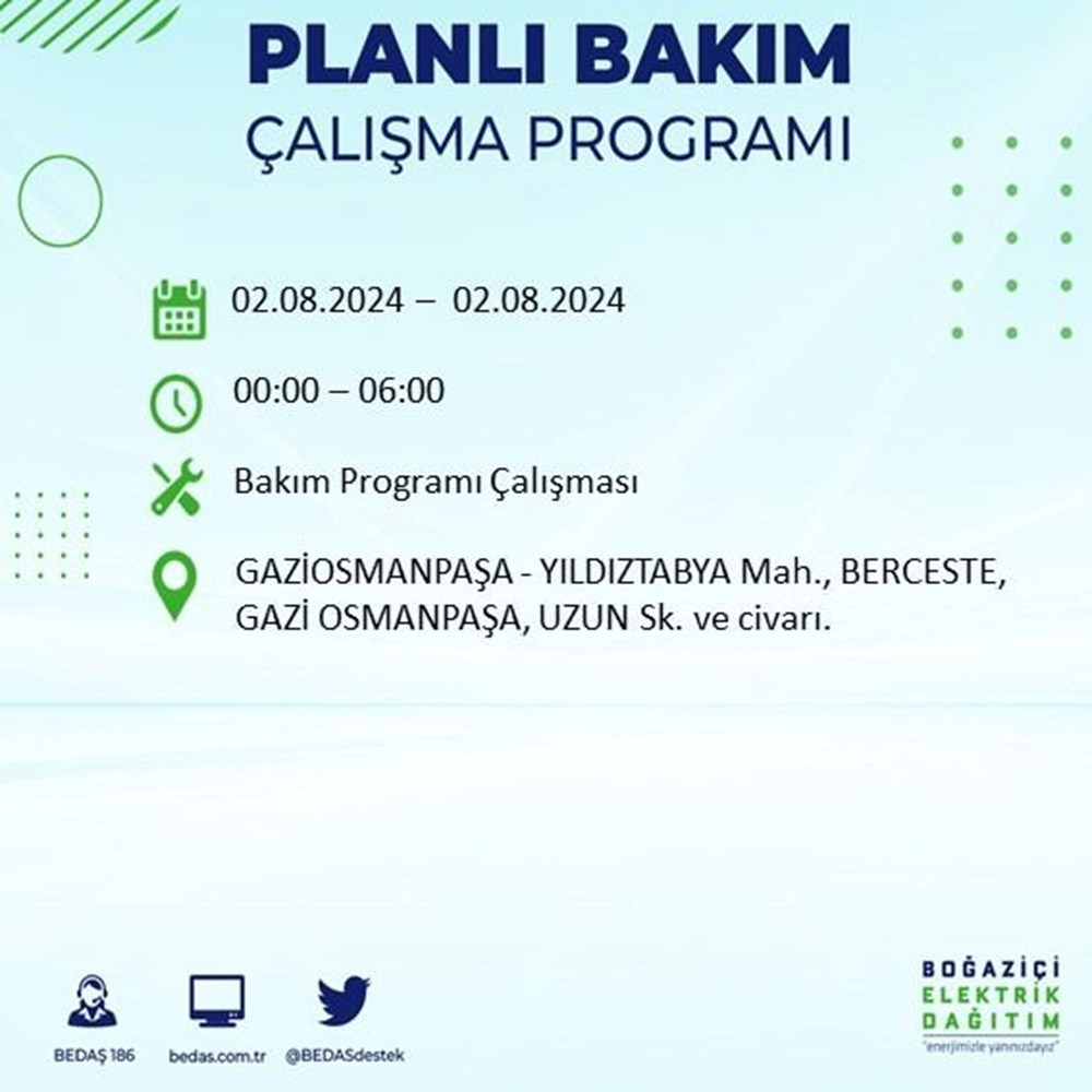 İstanbul'un 22 ilçesinde elektrik kesintisi: Elektrikler ne zaman gelecek? (2 Ağustos BEDAŞ kesinti programı) - 36