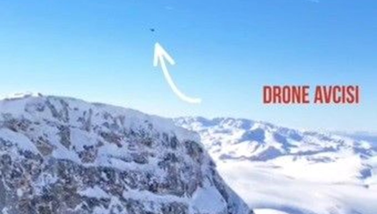 Erzincan'da kartal, drone avladı