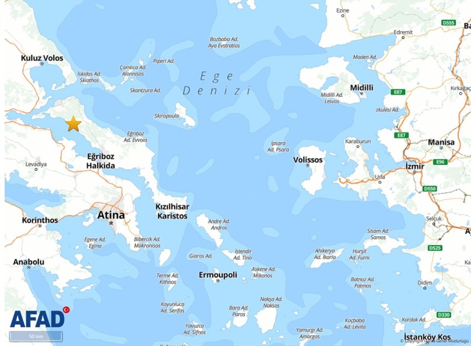 Ege Denizi'nde 4,4 büyüklüğünde deprem - 1
