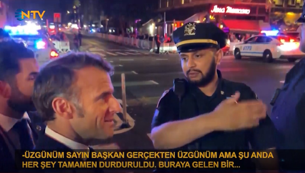 Trafikte kalan Macron, Trump'ı aradı