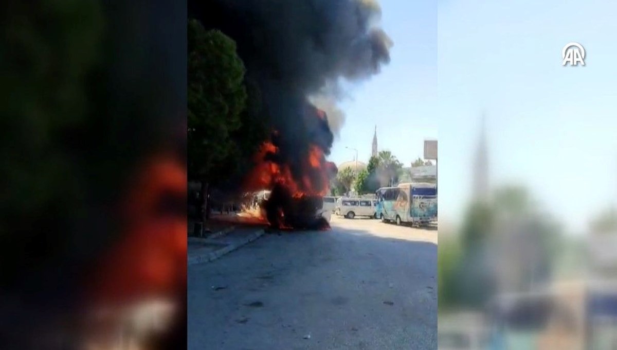 Antalya'da otobüs yangını Antalya'da otobüs yangını