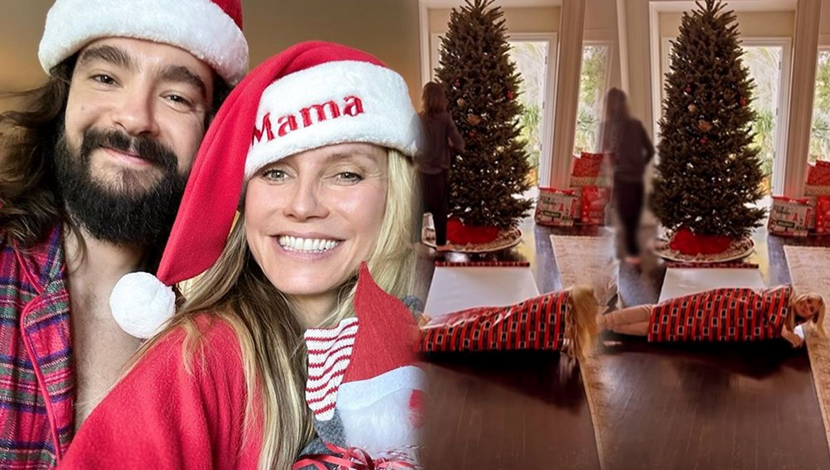 Heidi Klum Noel'de hediye paketine girdi