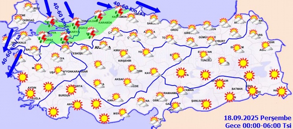 Marmara ve Karadeniz için kuvvetli sağanak uyarısı - 1