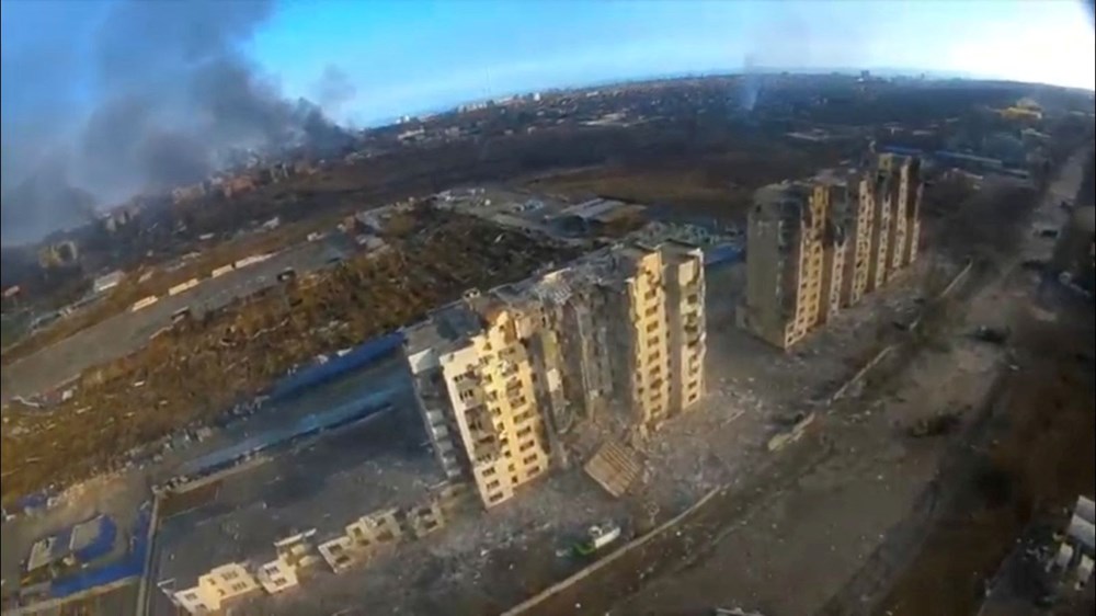 Drone görüntüleri Mariupol'ün cehenneme dönüştüğünü gösterdi: Şehrin yüzde 90'ından fazlası hasar gördü - 7