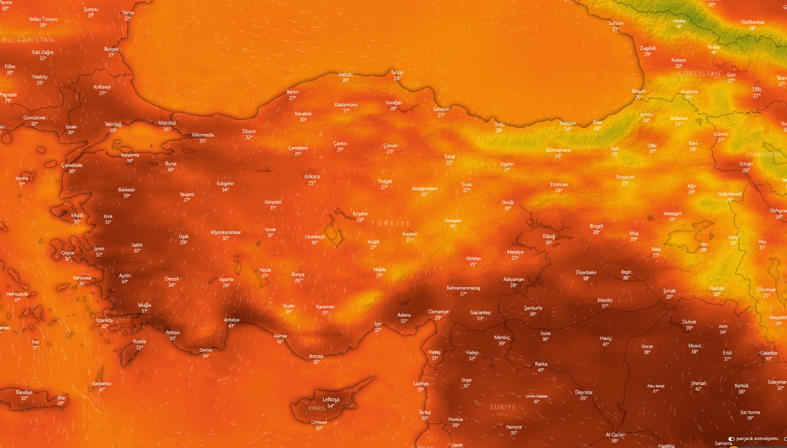 Yangın bölgelerinde hava durumu: Sıcaklık mevsim normallerinin 8-10 derece üzerinde