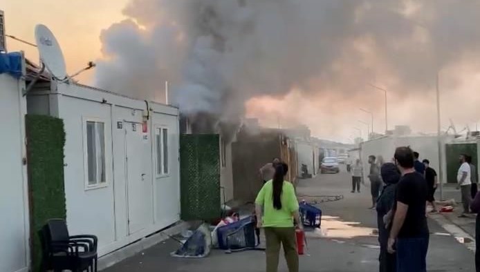 Adıyaman'da konteyner kentte yangın