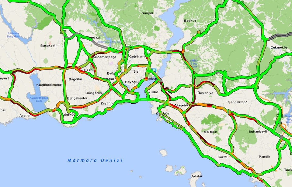 İstanbul trafiğinde yağmur etkisi - 1