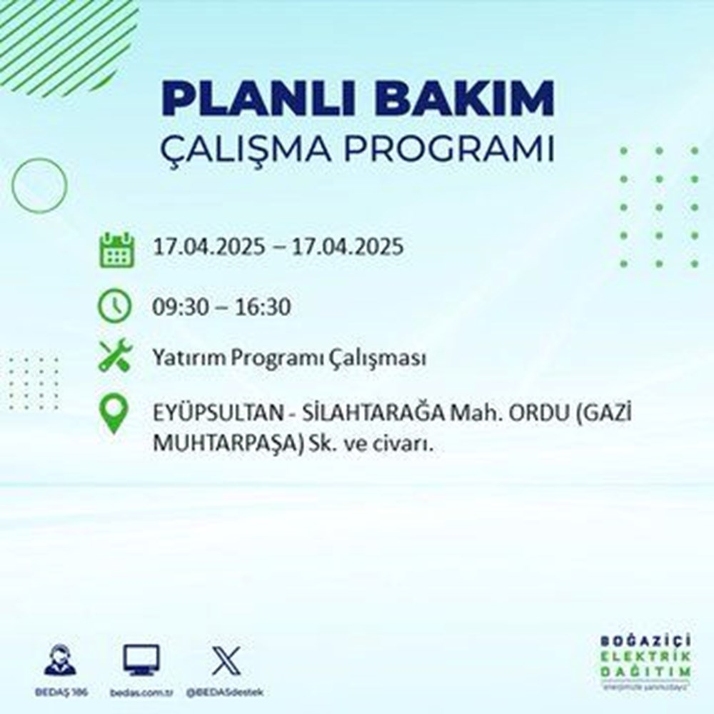 İstanbul'un 21 ilçesinde (Sultangazi, Şişli, Zeytinburnu...) elektrik kesintisi: Elektrikler ne vakit gelecek? 96 cvTG7CUW0EC7yZ3QtGiN5w