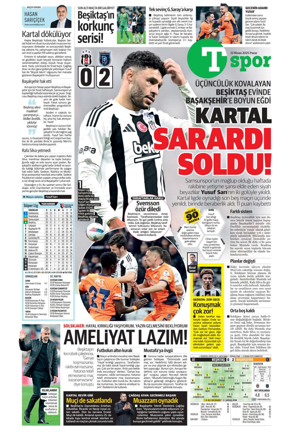 "Kartal ağır yaralı" (13 Nisan 2025 spor manşetleri) - 38